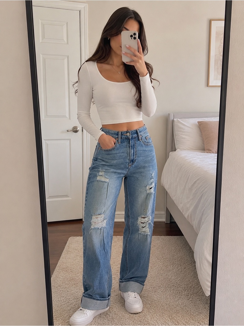 Hollister Light Blue Distressed Boyfriend Jeans